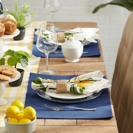 DII Nautical Blue Ribbed Placemat Set/6 image {1}