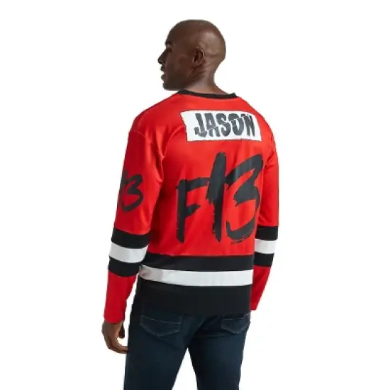 Friday The 13th Jason Mask Long Sleeve Men's Colorblock Cosplay Hockey Jersey image {3}
