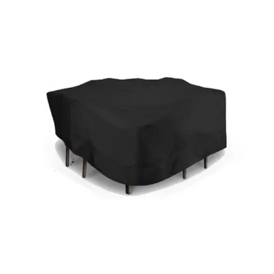 Eevelle 35" Meridian Square Table Fire Pit Cover Black image {9}