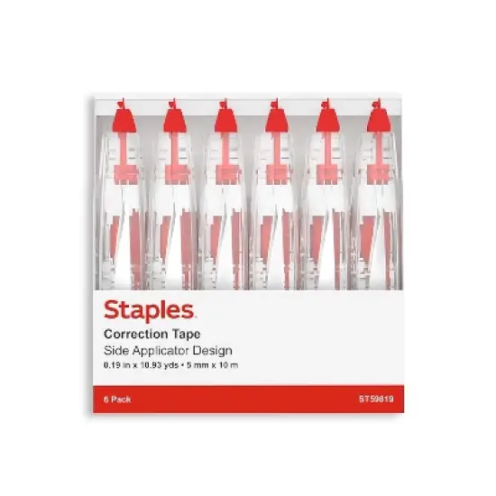 Staples Correction Tape White 6/Pack (ST59819) ST59819-CC image {5}