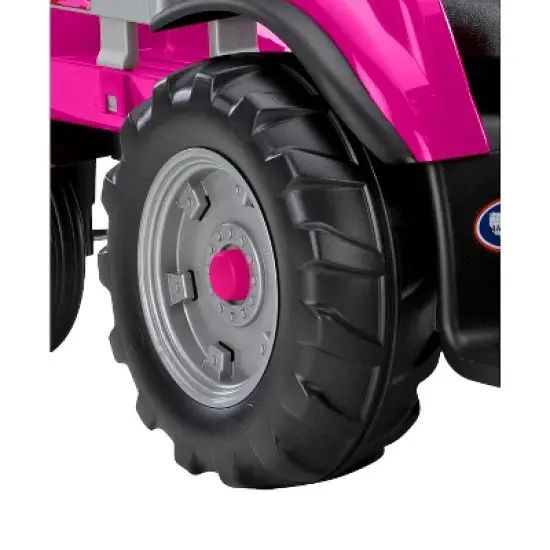 Peg Perego 12V Case IH Magnum Tractor with Trailer Powered Ride-On - Pink image {2}