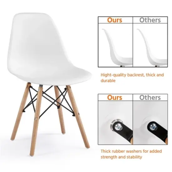 Yaheetech Modern Dining Chairs with Natural Beech Wood Set of 4 image {5}