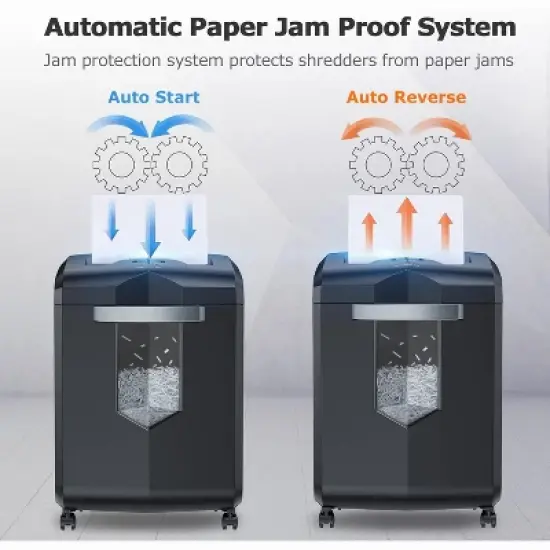 Bonsaii Heavy Duty Cross-Cut 18-Sheet Paper Shredder, Up To 60 Minutes Shredding, 6 Gallon Pullout Basket 4 Casters, Low Noise, P-4 Security Level image {4}