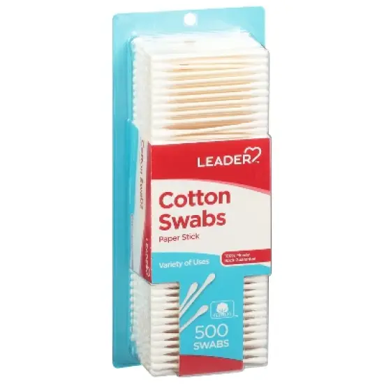 Leader Paper Stick Cotton Swabs 500 ct image {1}