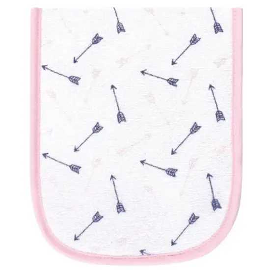 Hudson Baby Infant Girl Cotton Terry Bib and Burp Cloth Set 5pk, Love, One Size image {1}