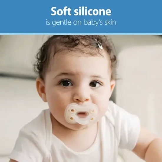 Dr. Brown's Advantage One-Piece Lightweight Silicone Pacifier Stage One, with one Glow-in-the-Dark Pacifier - 3pk image {2}