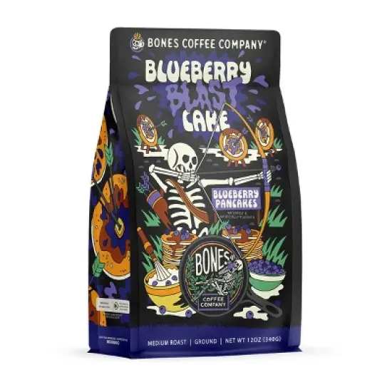 Bones Coffee Company Blueberry  Blast Cake 12 oz (Whole Bean) image {6}