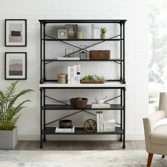 Madeleine Baker's Rack Console and Hutch Matte Black - Crosley image {4}