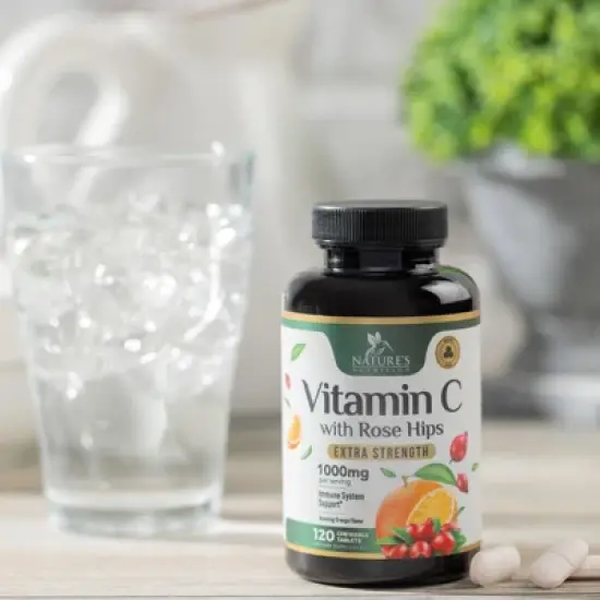 Chewable Vitamin C 1000mg - Extra Strength Antioxidants for Powerful Immune Support w/Vitamin C & Rose HIPS - Potent Dietary VIT C Chews - 120 Tablets image {8}