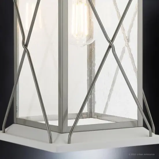 Urban Ambiance Luxury Colonial Outdoor Wall Light,  19"H x 9.125"W,  Stainless Steel Finish, UHP1224 image {4}
