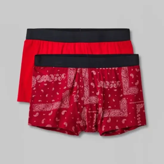 Men's Bandana/Solid Trunks 2pk - Original Use&trade; Maroon image {4}