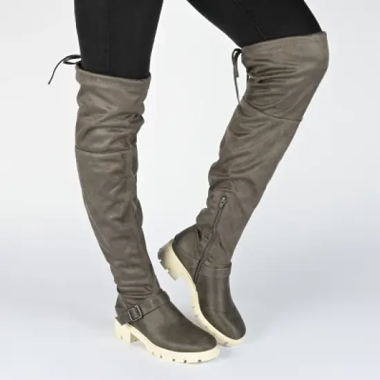 Journee Collection Womens Salisa Tru Comfort Foam Extra Wide Calf Block Heel Over The Knee Boots image {8}