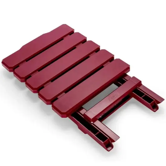 Camco 51684 Portable Indoor Outdoor Camping Picnic Beach Pool Regular Adirondack Plastic Resin Folding Side Table, Red image {4}