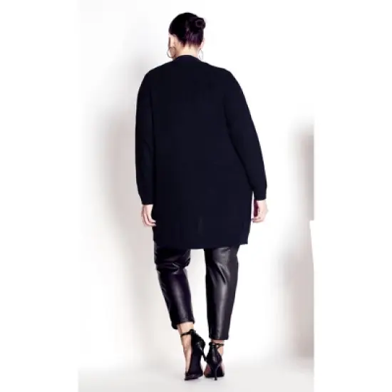 Women's Plus Size Boyfriend Cardigan - navy | AVENUE image {1}