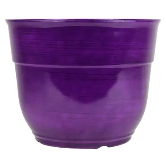 Garden Elements Indoor/Outdoor Glazed Brushed Happy Plastic Planter, Large, 15in image {16}