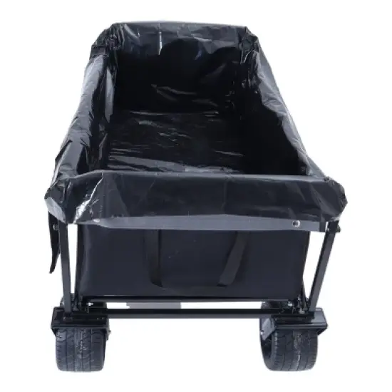 YONWAY Foldable Beach Wagon Cart  Loading Capacity 440lbs,with Strapping System and 3pcs Plastic Liner Bag for Camping Shopping image {8}