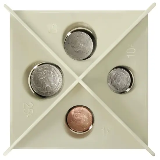 Nadex Coins&trade; 4-Compartment Manual Coin Sorting and Wrapping Organizer in Beige image {6}