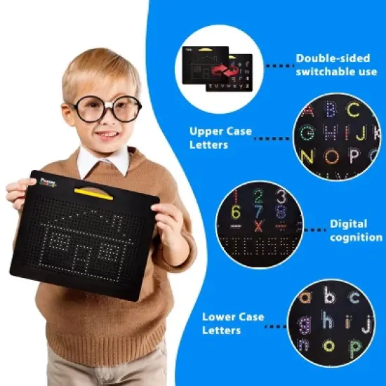 PICASSO-TILES 2PK 4-in-1 Magnetic Drawing Board, STEM Toys for Kids 3+ image {2}