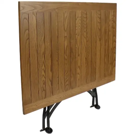 Sunnydaze Chestnut 5-Piece Folding Table and Chairs Set - Modern Wooden Indoor/Outdoor Dining Set - Perfect for the Patio, Lawn and Balcony image {5}