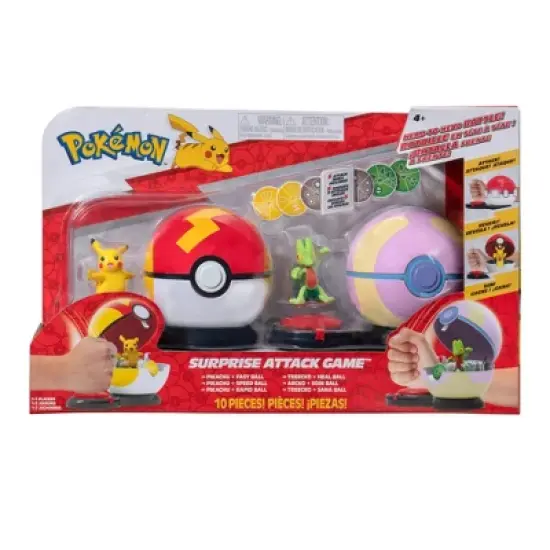 Pok&eacute;mon Pikachu with Fast Ball vs Treecko with Heal Ball Surprise Attack Game image {1}