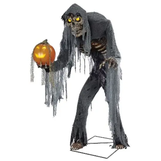 Seasonal Visions Animated Prowling Jack Halloween Decoration - 7 ft - Black image {3}