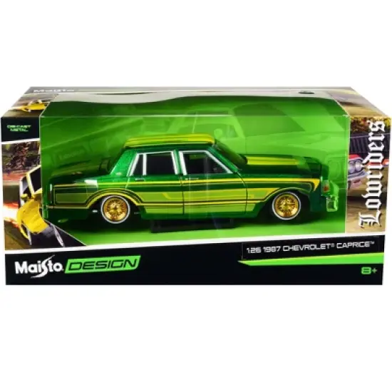 1987 Chevrolet Caprice Green Metallic with Graphics "Lowriders" "Classic Muscle" Series 1/26 Diecast Model Car by Maisto image {2}