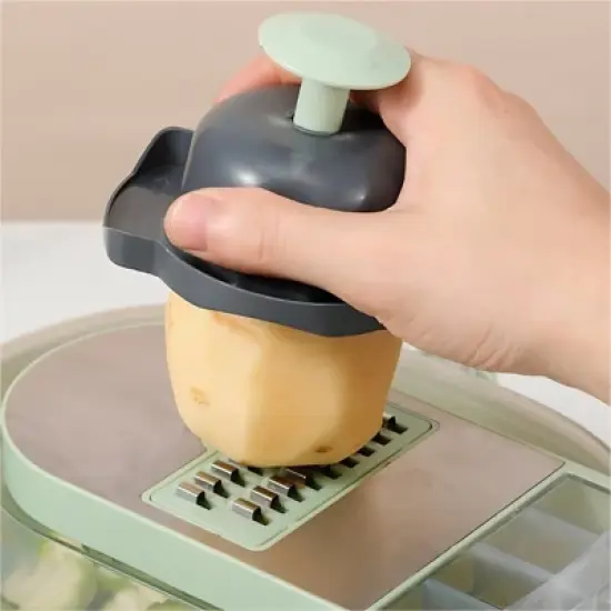 Oval-Shaped Vegetable Cutter Ergonomic Kitchen Tool  Durable Stainless Steel Blade - Perfect for Carrots, Cucumbers & More image {8}