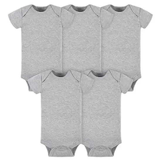 Onesies&reg; Brand Baby Neutral Solid Gray Bodysuits, 5-pack image {5}