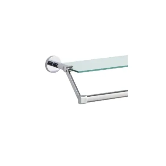 Mounted Glass Shelf with Towel Bar Chrome - Organize It All image {3}