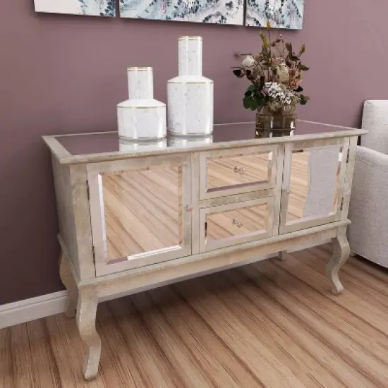 Glam Mirrored Sideboard Silver - Olivia & May image {12}