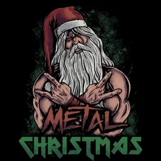 Junior's Design By Humans Metal Christmas By cabooth T-Shirt image {1}