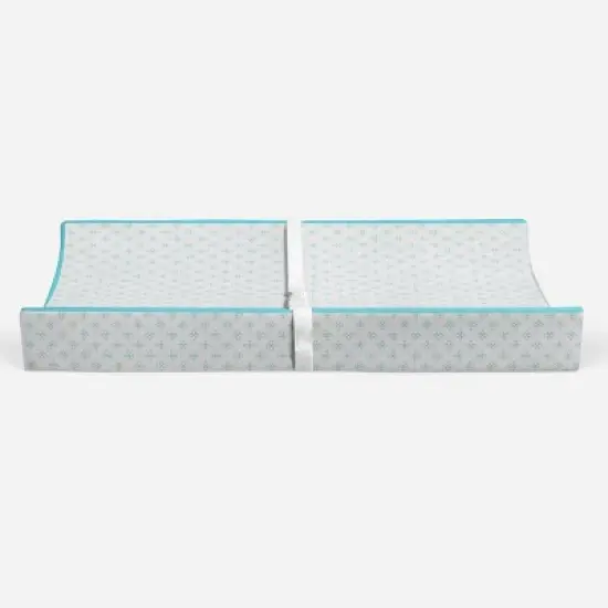 Bacati - Petals Quilted Muslin Changing Pad Cover Aqua image {5}