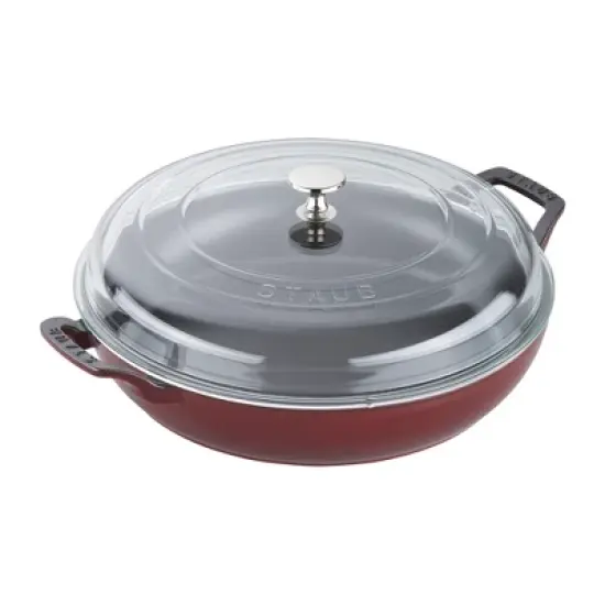 STAUB Cast Iron 3.5-qt Braiser with Glass Lid image {11}