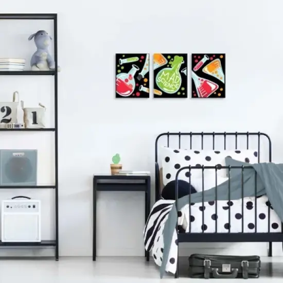 Big Dot of Happiness Scientist Lab - Baby Boy Nursery Wall Art and Mad Science Kids Room Decor - 7.5 x 10 inches - Set of 3 Prints image {2}