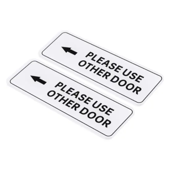 Unique Bargains Acrylic Self-Adhesive Office Please Use Other Door Left Arrow Sign 2 Pcs image {4}