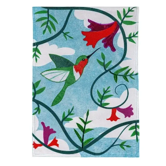 Hummingbird Linen Garden Flag image {3}