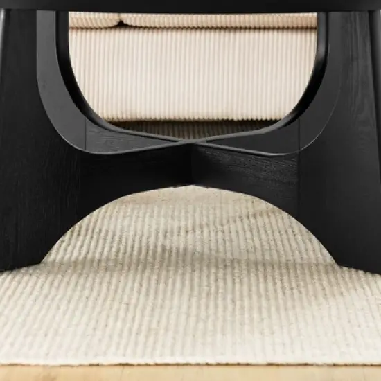 36'' Round Coffee Table, Wooden Coffee Table with Cross Legs, Center Sofa Table, Cocktail Table for Small Spaces, Accent Table for Living Room Office image {5}