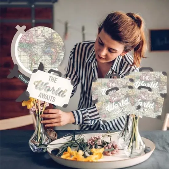 Big Dot of Happiness World Awaits - Travel Themed Party Centerpiece Sticks - Showstopper Table Toppers - 35 Pieces image {2}