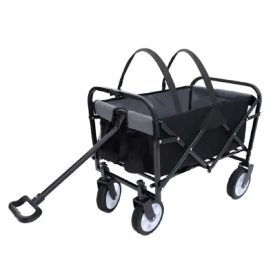 FATMOON Utility Foldable Wagon Cart with Strapping System, 225 Lbs Capacity - All-Terrain 360&deg; Wheels,for Beach,Shopping,Camping,Family Outings image {5}