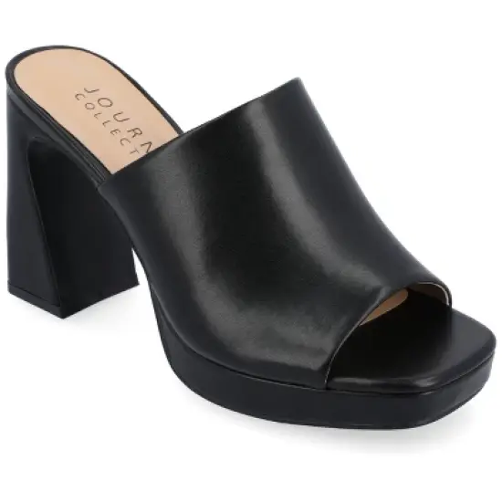 Journee Collection Womens Ezzlynn Structured Heel Slip On Platform Sandals image {9}