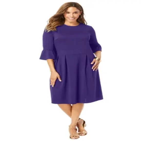 Jessica London Women&rsquo;s Plus Size Ponte Fit & Flare Dress image {3}