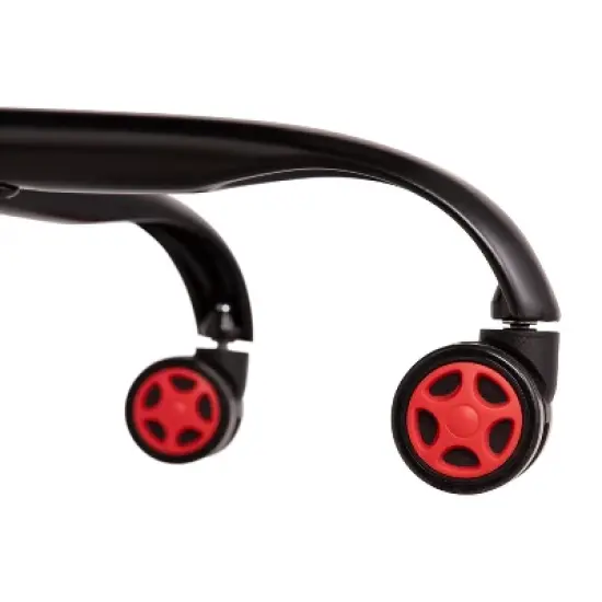 BlackArc High Back Gaming Chair with Red and Blue Faux Leather Upholstery, Adjustable Swivel Seat and Padded Flip-Up Arms image {11}