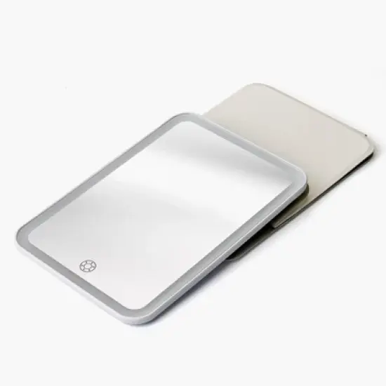 iHome Travel Makeup Mirror with Lights and Adjustable Stand - White (iCV10) image {1}