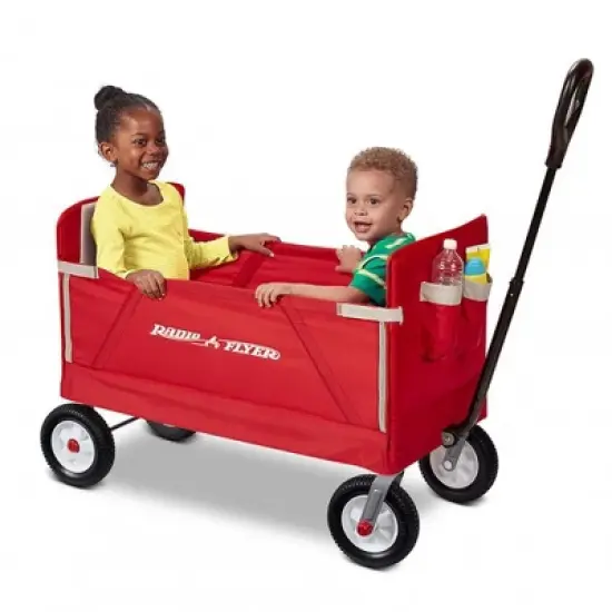 Radio Flyer All Terrain 3-in-1 Off Road EZ Fold Wagon for Kids and Cargo, Red image {6}