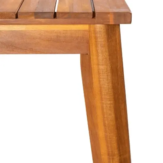 Christopher Knight Home Veronica Outdoor Rustic Acacia Wood Dining Table with Slatted Design image {7}