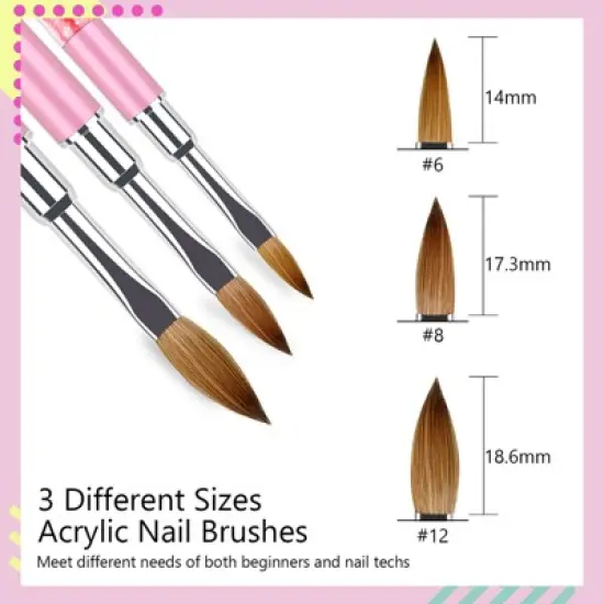 Saviland 3-Pc Sculpt Brush Set: #6/8/12 for Acrylic & 3D Art - Artist's Core Essentials. image {6}
