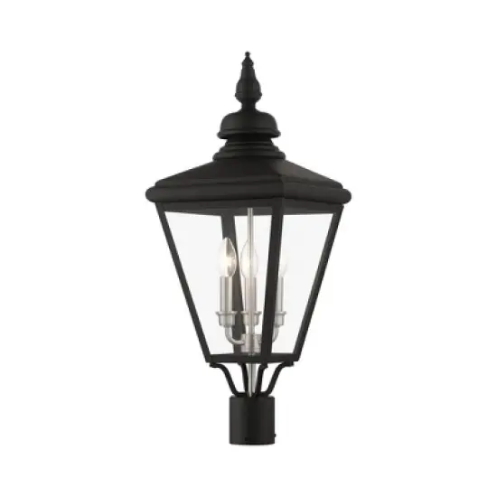 Livex Lighting Adams 3 - Light Post Light in  Black/Brushed Nickel image {4}