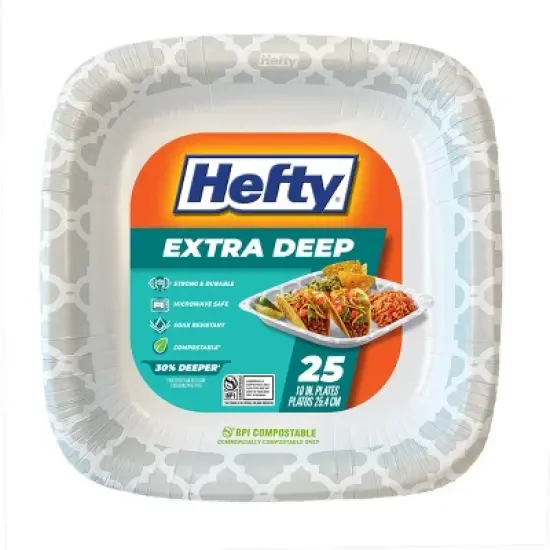 Hefty Extra Deep Square Disposable Plates 10" - 25ct image {8}