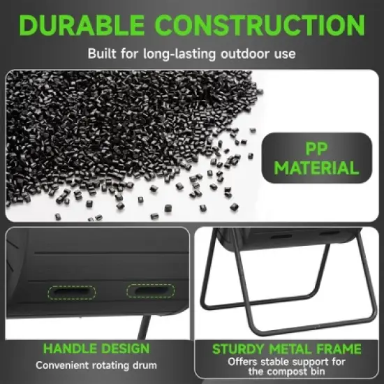 Yardgrace Large Outdoor Kitchen Waste Bin 43 Gallons Flip-Top Design Easy Flip-Top Design image {4}