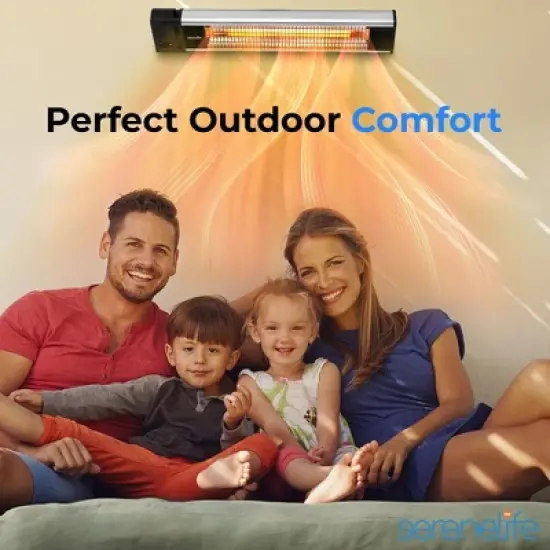 SereneLife 1500- Watt Aluminium Alloy Remote Control Ceiling and Wall Patio Heater with High Rated Aluminum Reflector image {7}